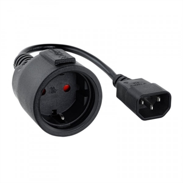 Nanocable cable adaptador c14/m a cee7/h, 25cm