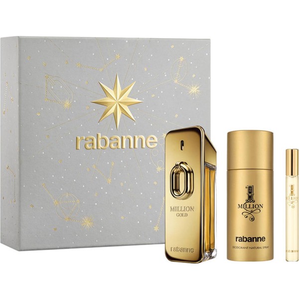 Paco rabanne 1 million gold eau de parfum intense 100ml vaporizador + desodorante 150ml vaporizador + miniatura 10ml